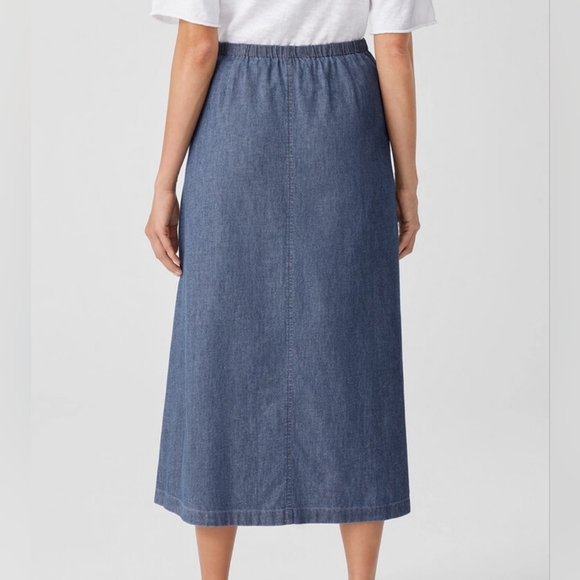 Eileen Fisher| Airy Organic Cotton Twill A-Line Midi| W Sz L | SOLD OUT ONLINE!! - Picture 3 of 4